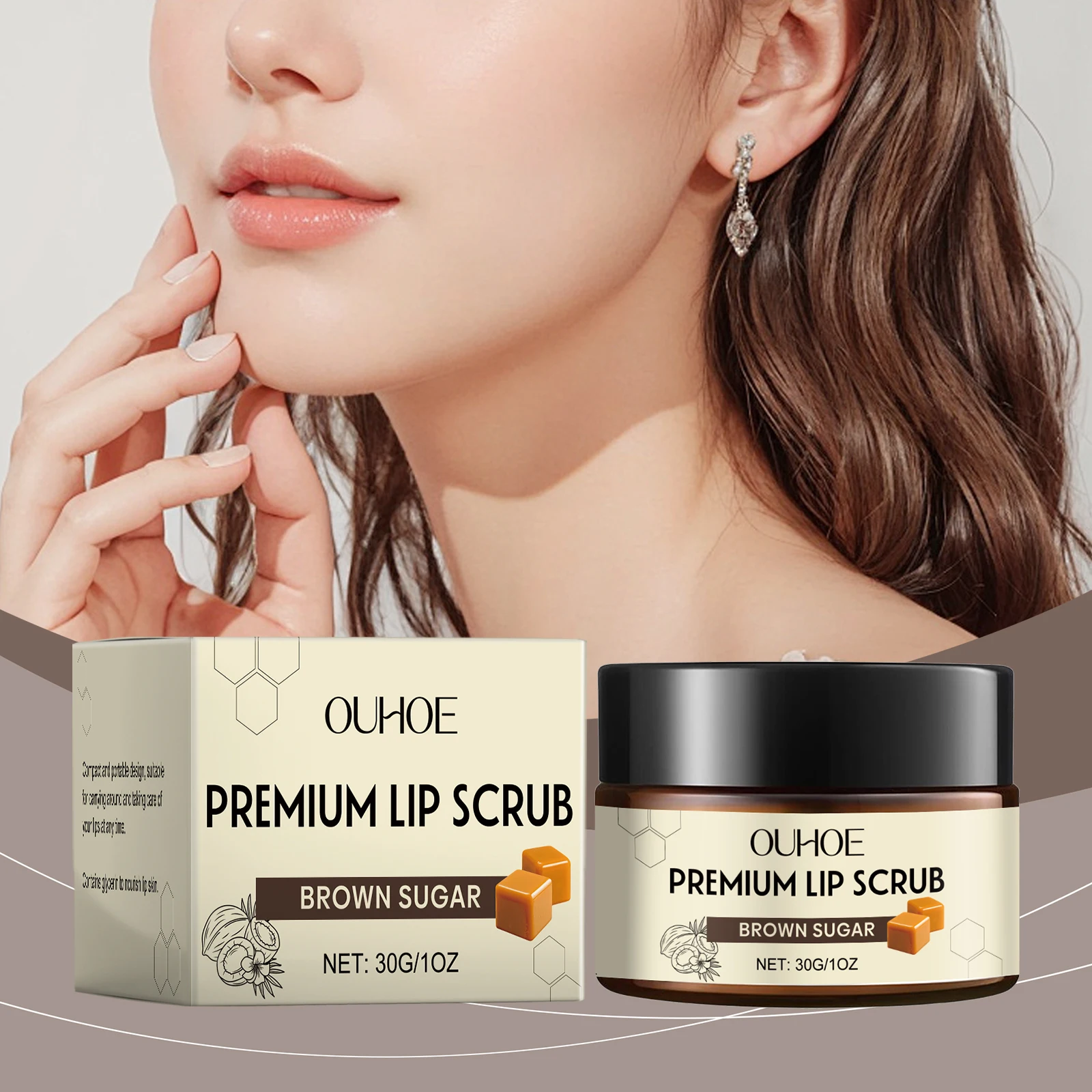 

100% Natural Lip Scrub Vegan Conditioning Coconut Exfoliator - Gentle Exfoliant,Sugar Polish and Scrubber for Chapped Dry Lips