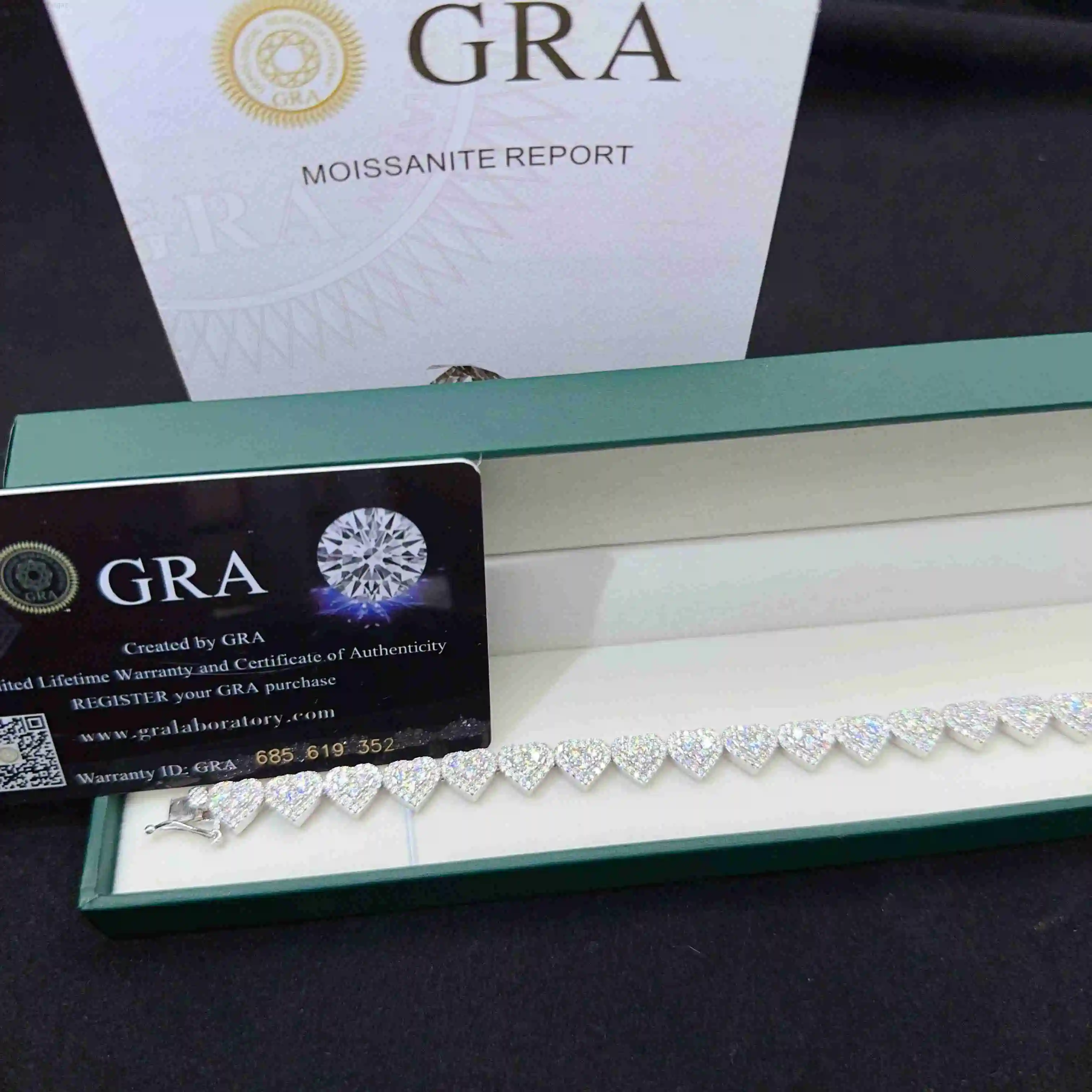 

2 ряда 10 мм браслет в стиле хип-хоп Муассанит стерлингового серебра 925 пробы кубинский браслет-цепочка