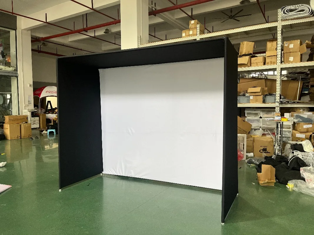 Custom Size Golf Simulator Enclosure With Hitting Screen Indoor Golf Enclosure Frame Cage