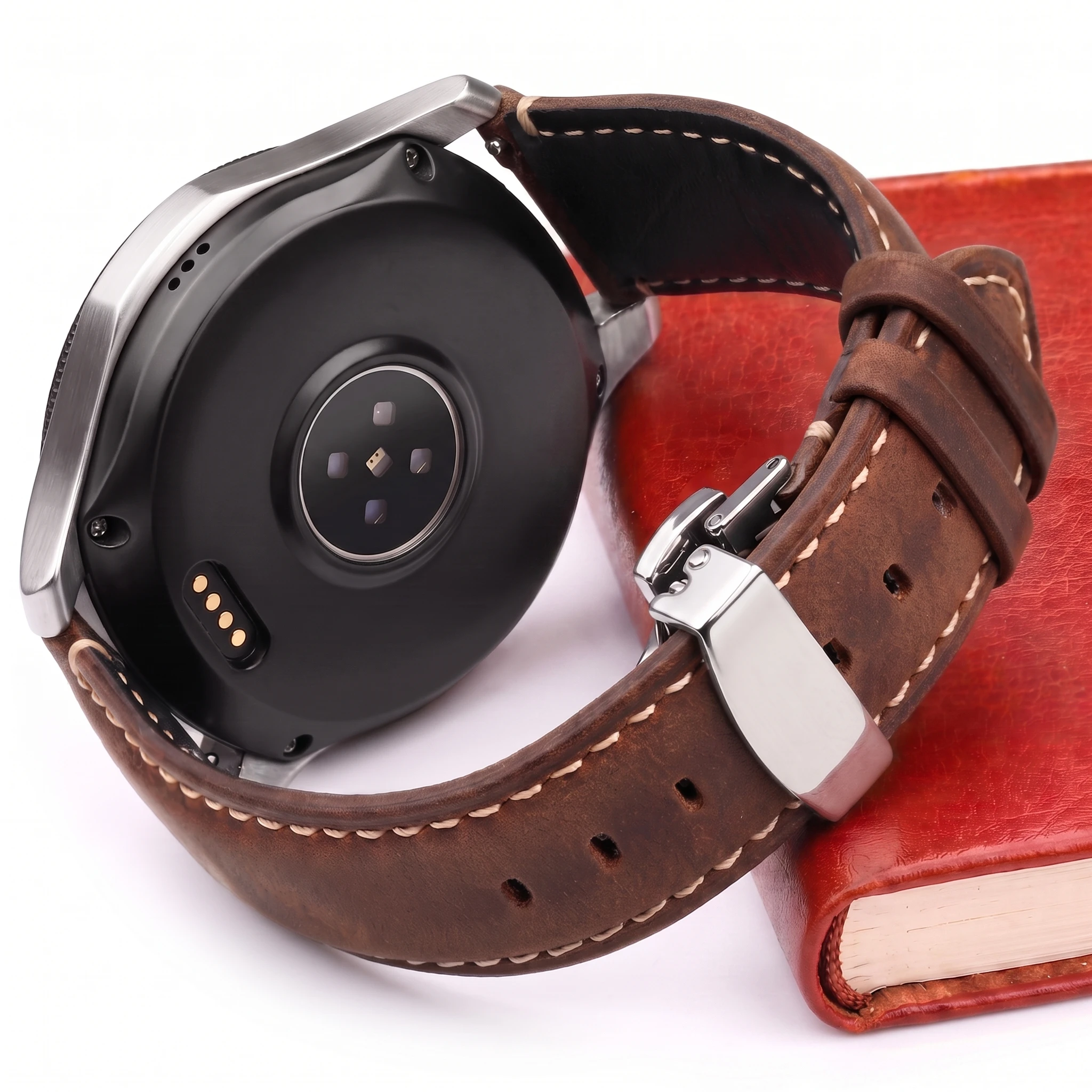 Italienisches Kalbsleder-Uhrenarmband, echtes Wildleder, mattes Armband mit Butterfly-Schnalle, 20 mm, 22 mm, Armband für Herren, Galaxy-Uhr