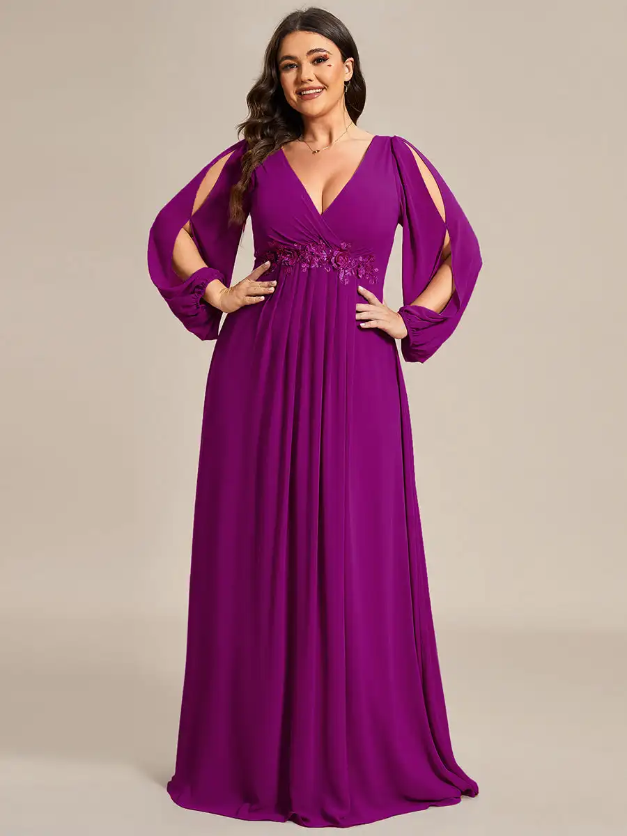 knee length dresses for ladies La Femme Metallic Long Plus-Size Formal Prom Dress Navy / 12W