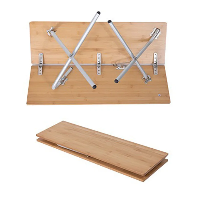 Outdoor Camping Bamboo Board Table Fast and Portable 2 Folding Desk Aluminum Alloy Legs Dinning Folding Picnic Table