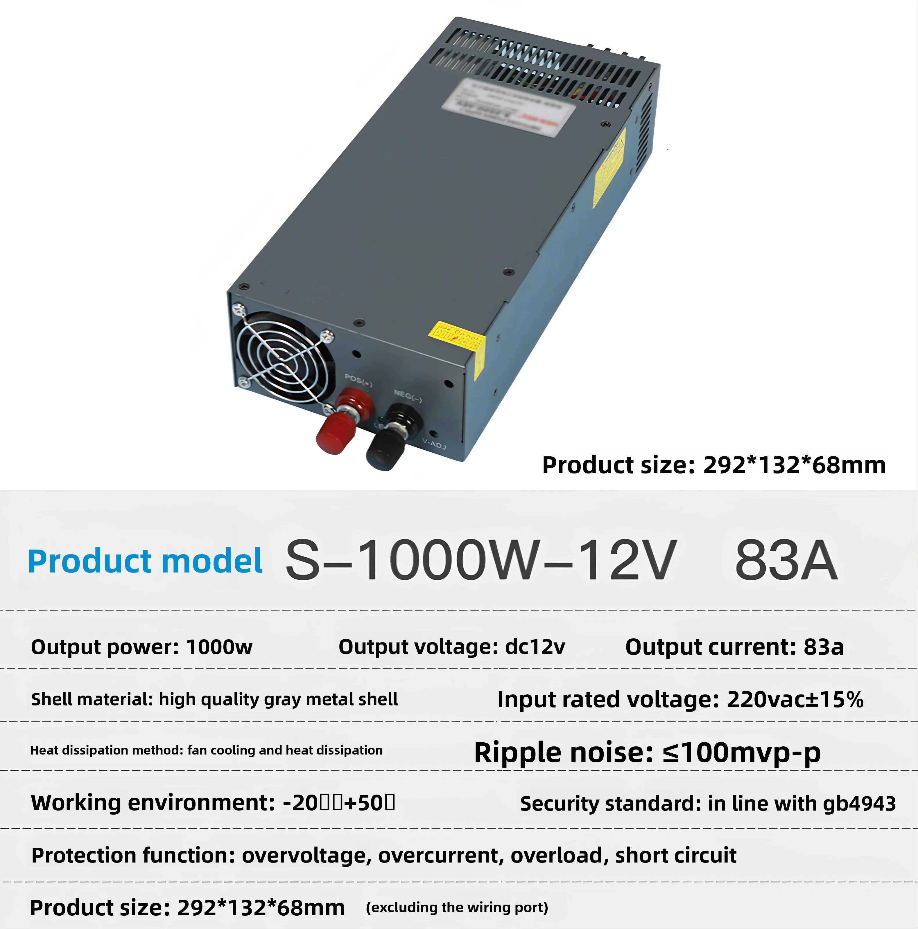 High Power Adjustable DC Power Supply 1000W-3000W 12V 24V 48V 60V Variable Voltage Stabilizer