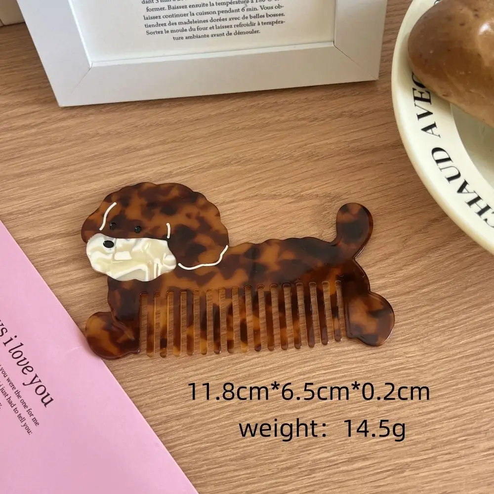 New Wide Toothed Acetate Comb Cartoon Animal Fruit Design Hair Care Comb Massage Function Anti-static Salon Comb
