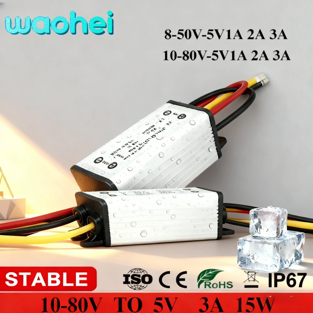 12V 24V 36 48V 60V TO5V 3A DC DC Step Down Converter 10-80 Volt to 5 Volt 15W Buck Power Supply for Cars LED Reliable Product CE