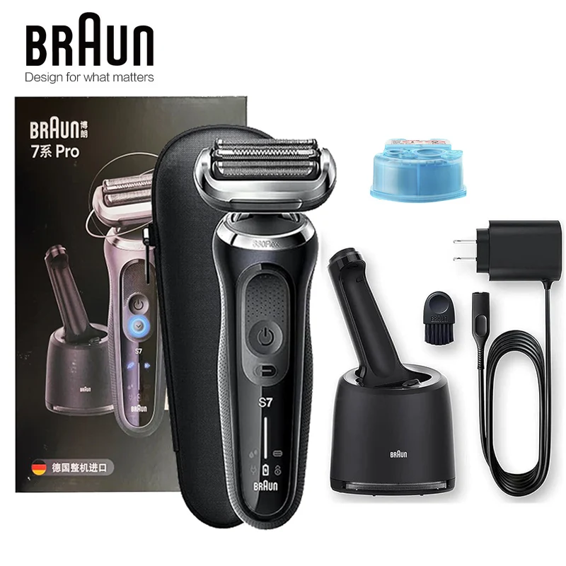 

Braun Electric Shaver for Men Series7 G7000cc Auto Sens Technology Turbo&Gentle Shaving Mode Foil Shaver with SmartCare Center