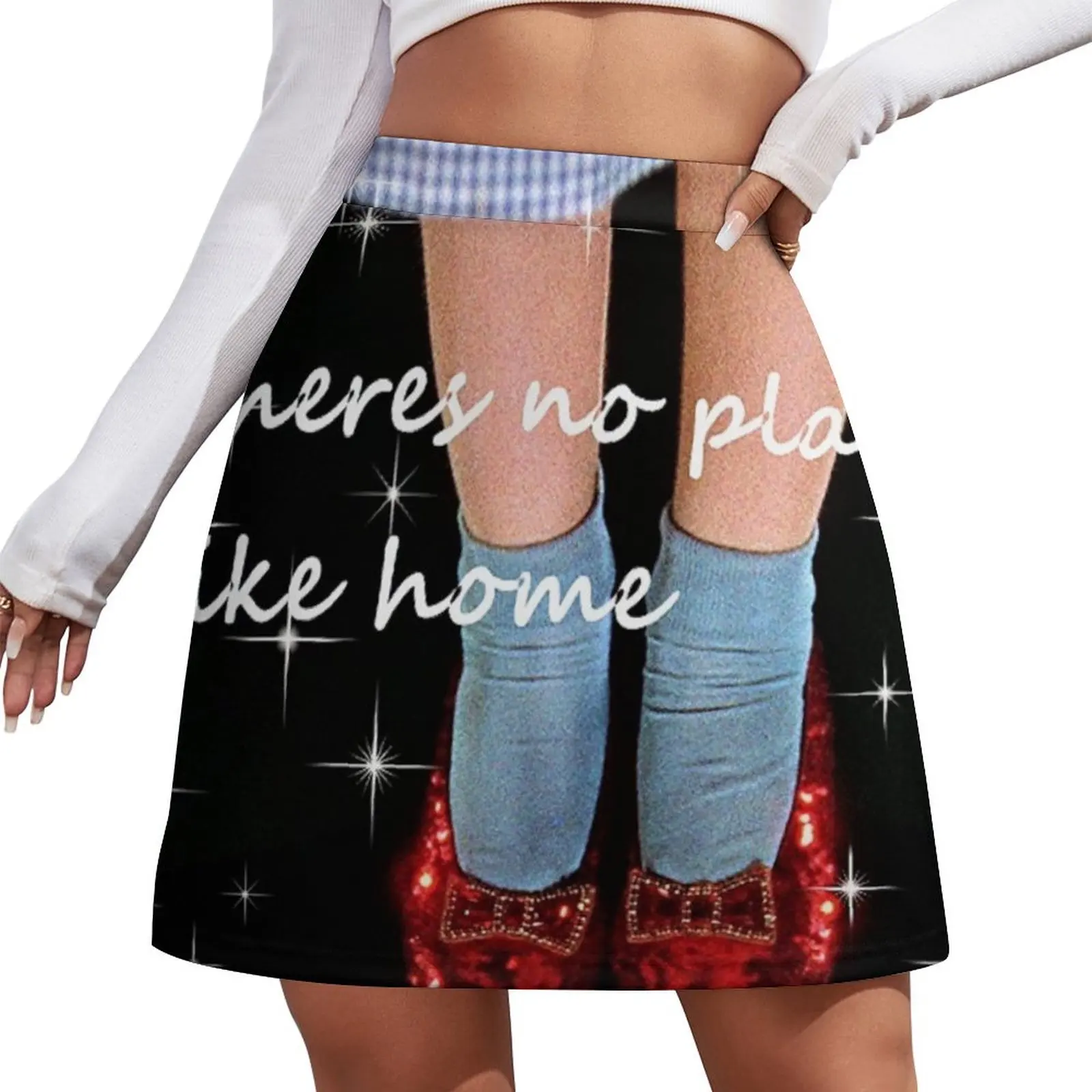 

no place like home wizard we want those ruby slippers glitter edit mask design mysticladyart Mini Skirt Female skirt skirt women