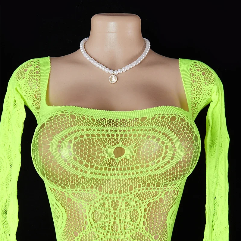 جديد تيدي بيبي دول شفافة ساحة الرقبة ارتداءها مثير النساء الملابس الداخلية الجوف خارج شبكة Bodycon فستان الملابس الداخلية المثيرة #4