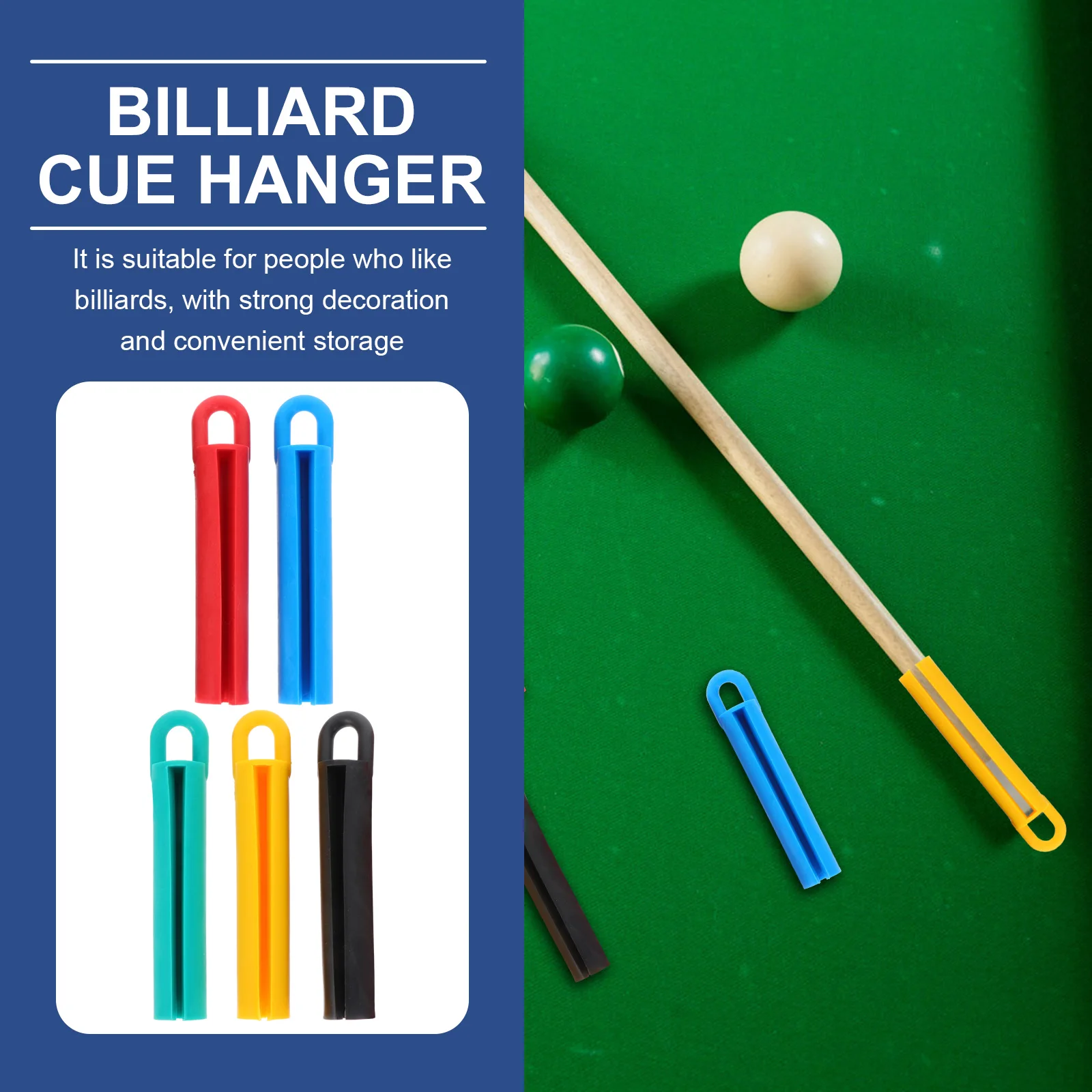 

15Pcs Billiard Cue Hangers Durable Storage Tools Rubber Equipment Accessories Wall Mount Display Decorative Hanging