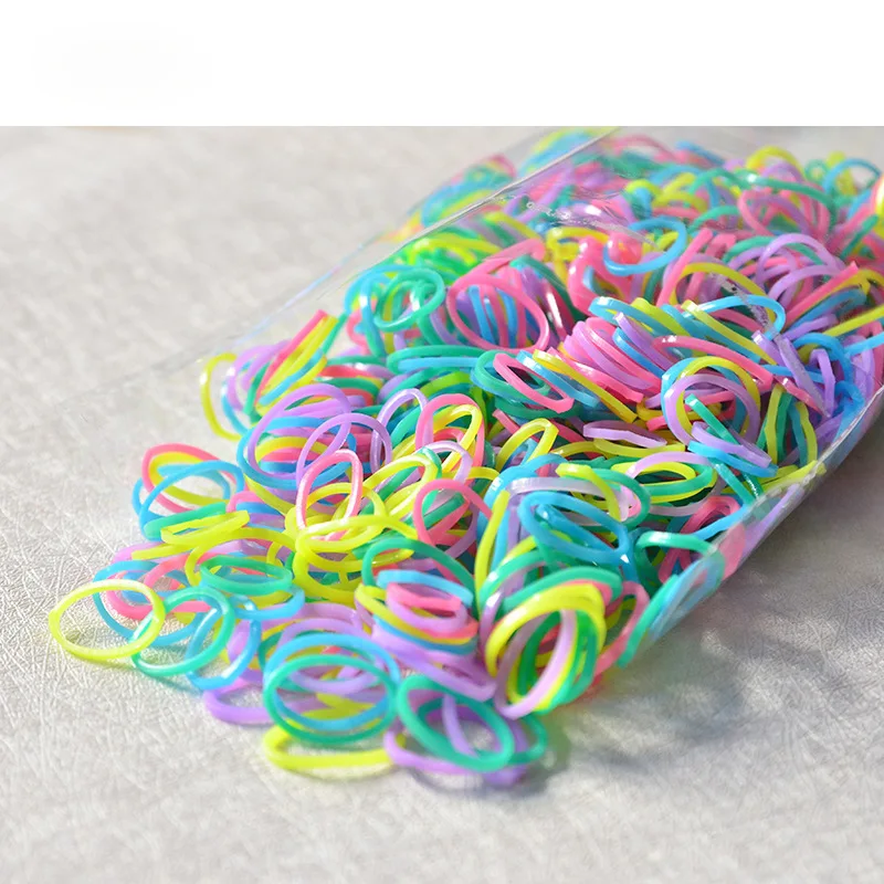 500-2000pcs/bag Black Hair Elastic Rope Hair Holders Rubber Bands Elastics Women Girls Bind Tie Ponytail Holder Accessories