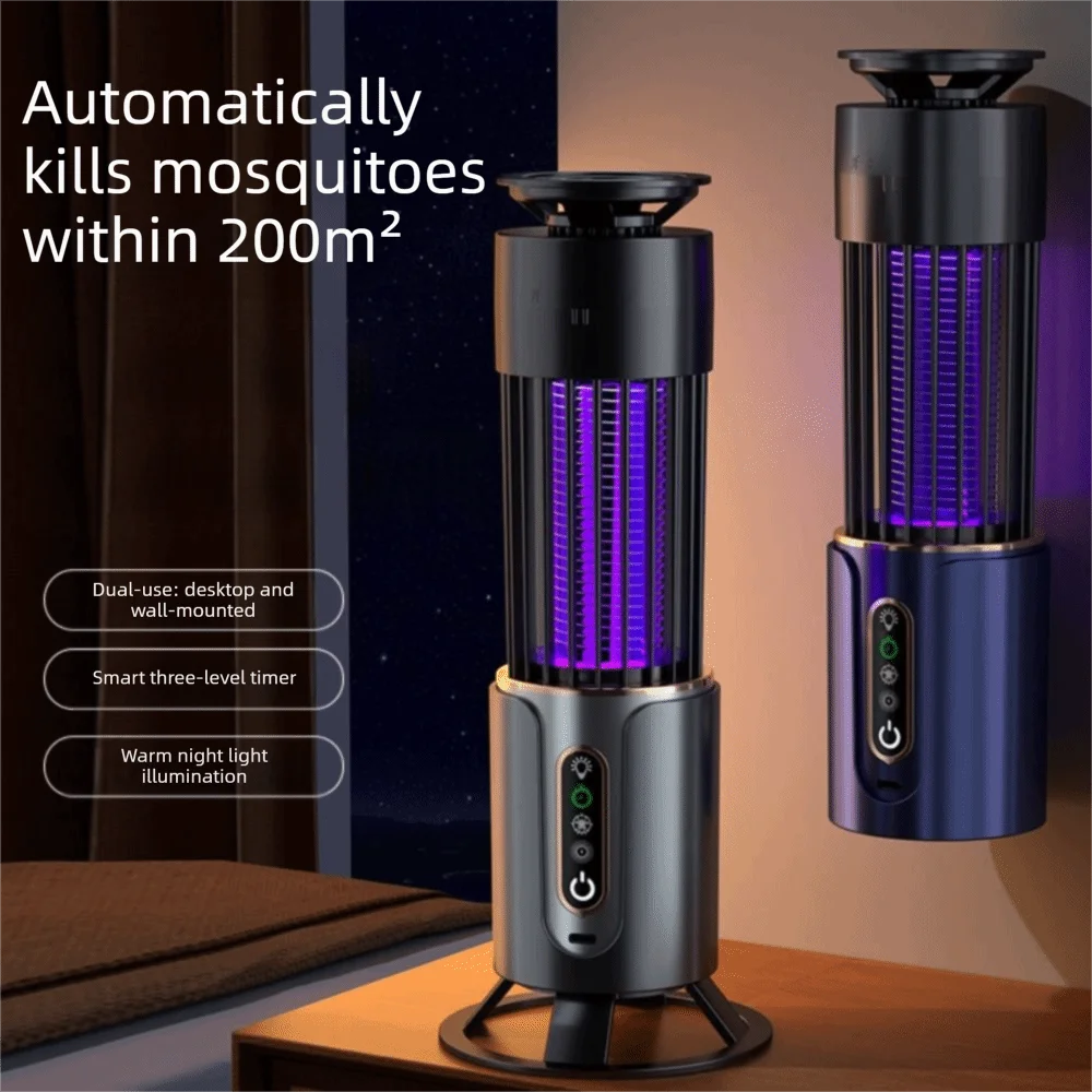 壁掛け式電気蚊取りランプ-usb充電式自立型電気ショック蚊取り器-光制御タイミング機能付き