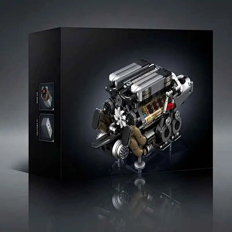 Mould King 10131 Simulated Engine Model Building Blocks Bricks, DIY Kit, Elegant Birthday Surprise for Model Hobby Fans