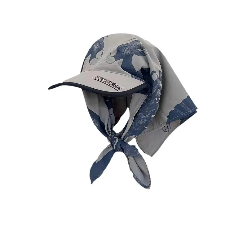 Бандана с принтом дракона, кепка Snapback с шейным шарфом, женская летняя солнечная шляпа в стиле хип-хоп, регулируемая модная шляпа с защитой от ультрафиолета
