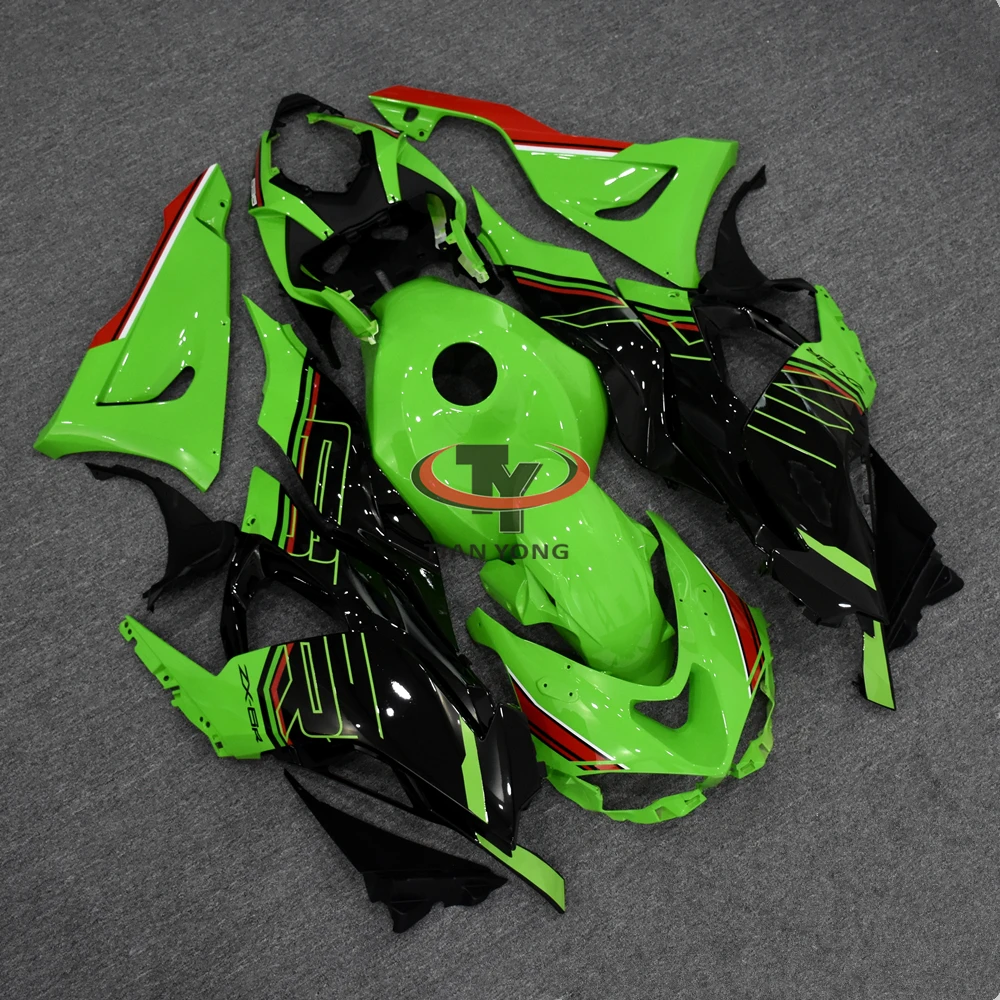 Motorcycle Full Fairing Kit With plastic fuel tank For ZX6R 636 2024 2025 ZX 6R Bodywork Green Black Prints Injection Cowling