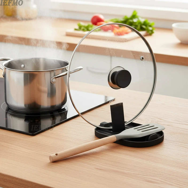 1/2Pcs Nordic Style Pot Lid Shovel Storage Rack Practical Heat-resistant Multifunctional Kitchen Supplies Non-slip