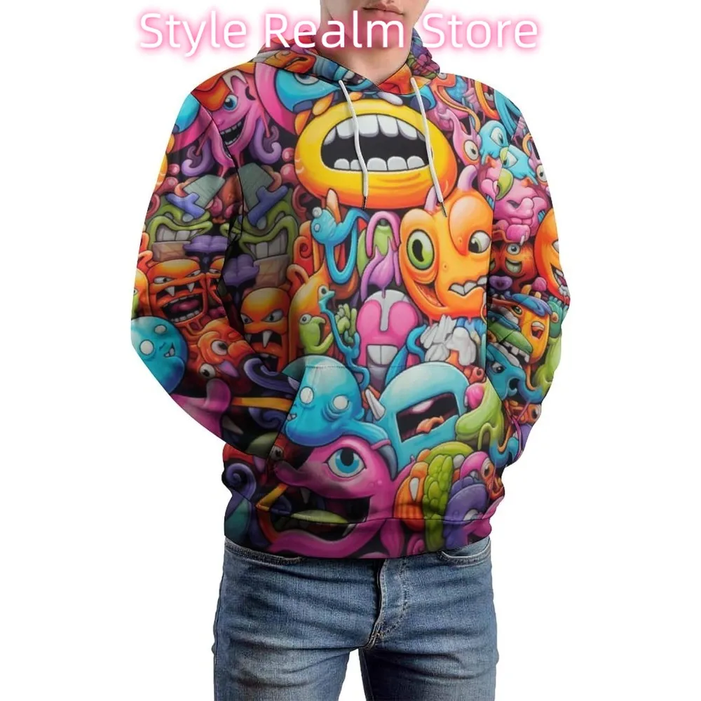 للجنسين التعادل مصبوغ هوديي مطبوعة مقنعين مخدر الكرتون مضحك البلوز هوديس