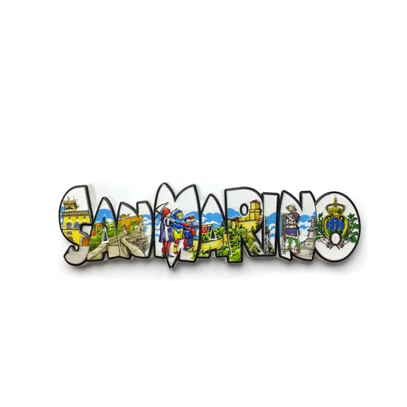 

San Marino Tourist Souvenir Crafts Cultural and Creative Magnetic Stickers Refrigerator Magnets Creative Letters Scenery Home De