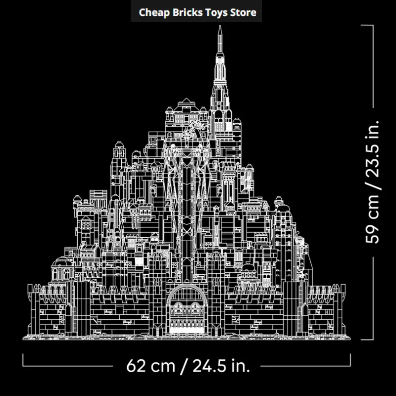 Cheapest 8278pcs Bricks The City Minas Tirith Capital Gifts for Adults Building Blocks Kit Dispaly Model for Home Decor Set view 5