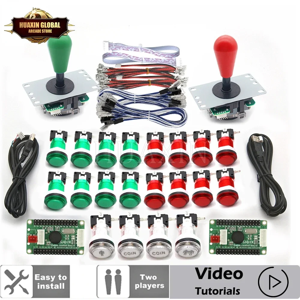 Arcade Diy Kit 2 Player Usb Encoder To Pc Windows Rasberry Pi Game Cabinet Led Push Button Qualty Copy Sanwa 5Pin 8 Way Joystick