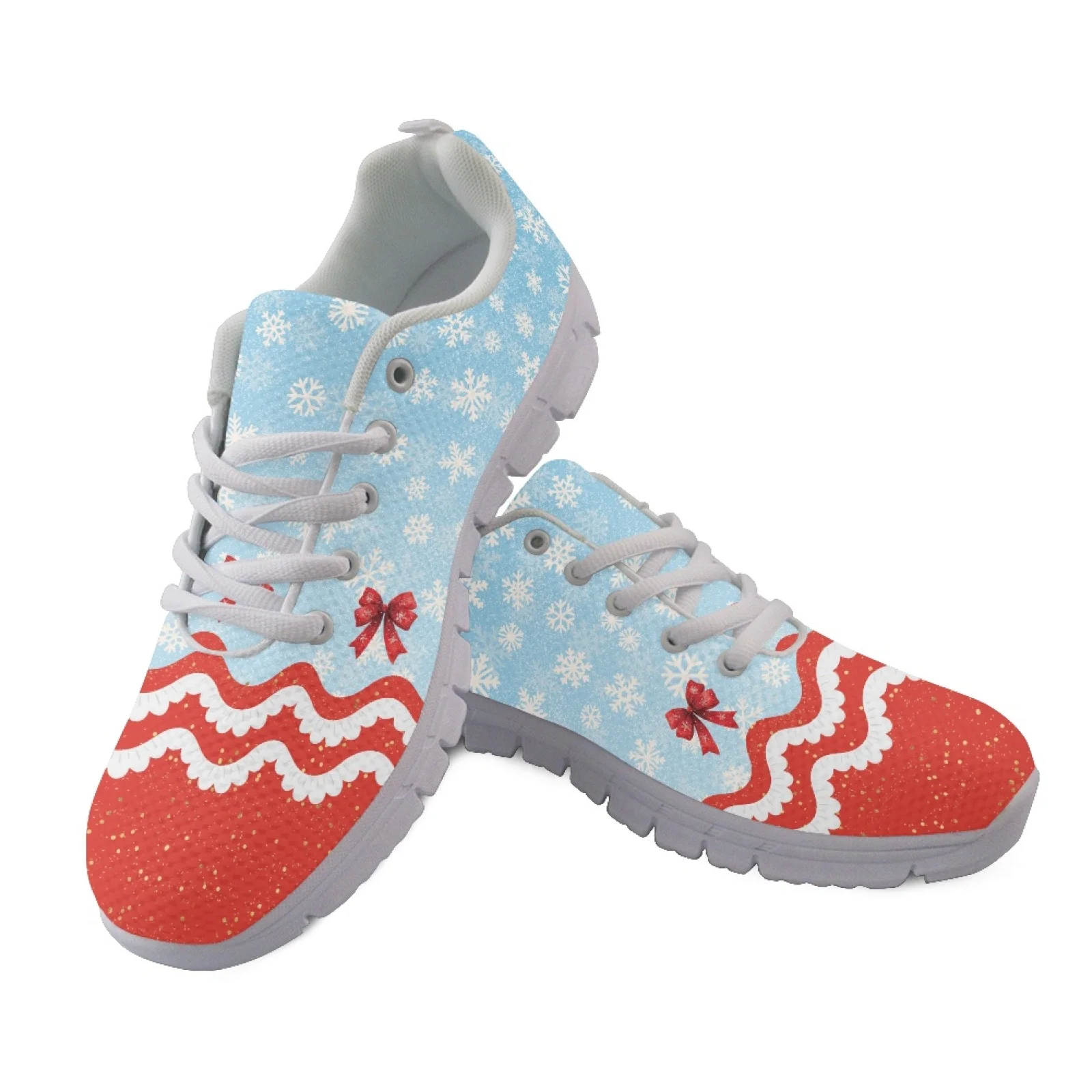 Coloranimal Christmas Running Tennis Shoes Featuring Holiday Print, Mesh and EVA Sole Athletic Trainers for Gym