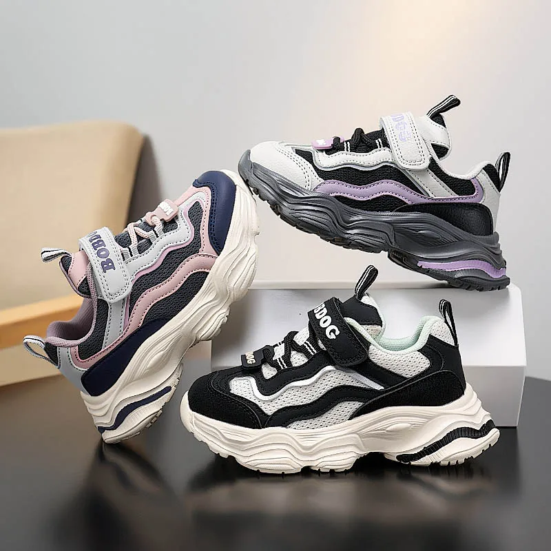 

Children Shoes Spring Autumn Breathable Running Shoes 4-6 Year old Baby Shoes Soft Sole Leather Trendy Casual Sports Sneakers