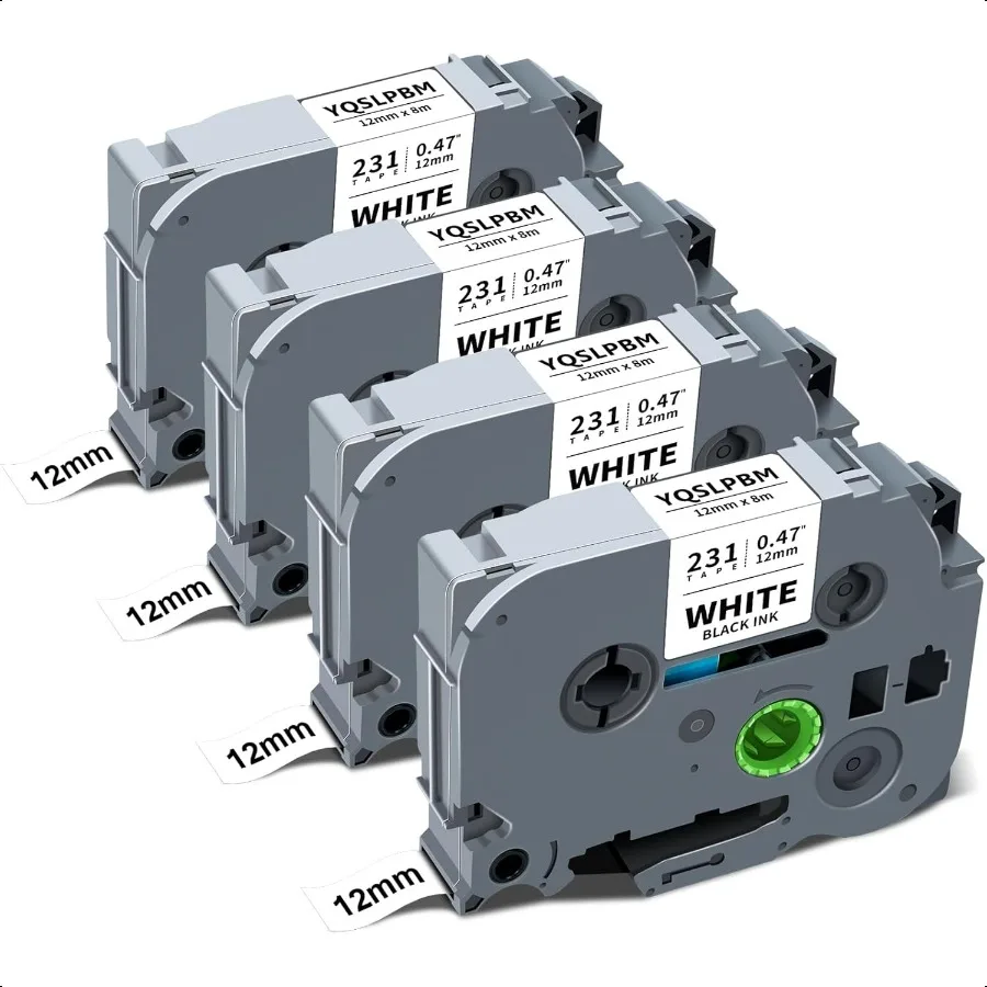 

Лента для изготовления этикеток TZe231 TZe231, совместимая с Brother PTouch Лента для этикеток TZe TZ Лента 12 мм 0,47 Ламинированная белая 1 2 дюйма Ptouch