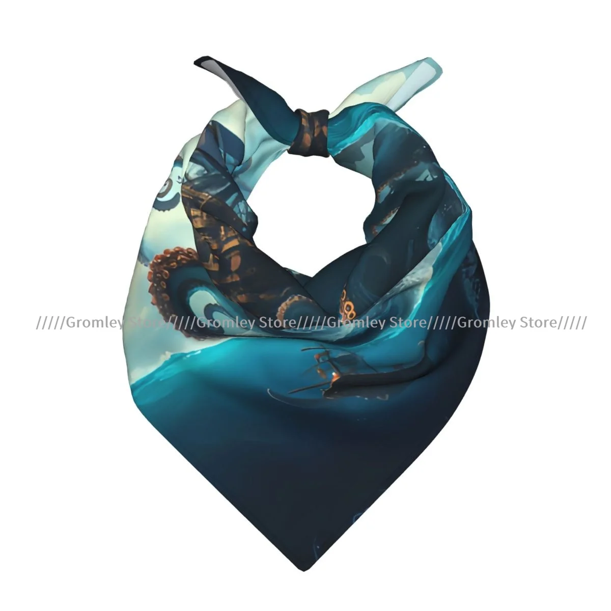 

Pirate Ship And Octopus Square Scarf Ladies Casual Head Neck Wrap