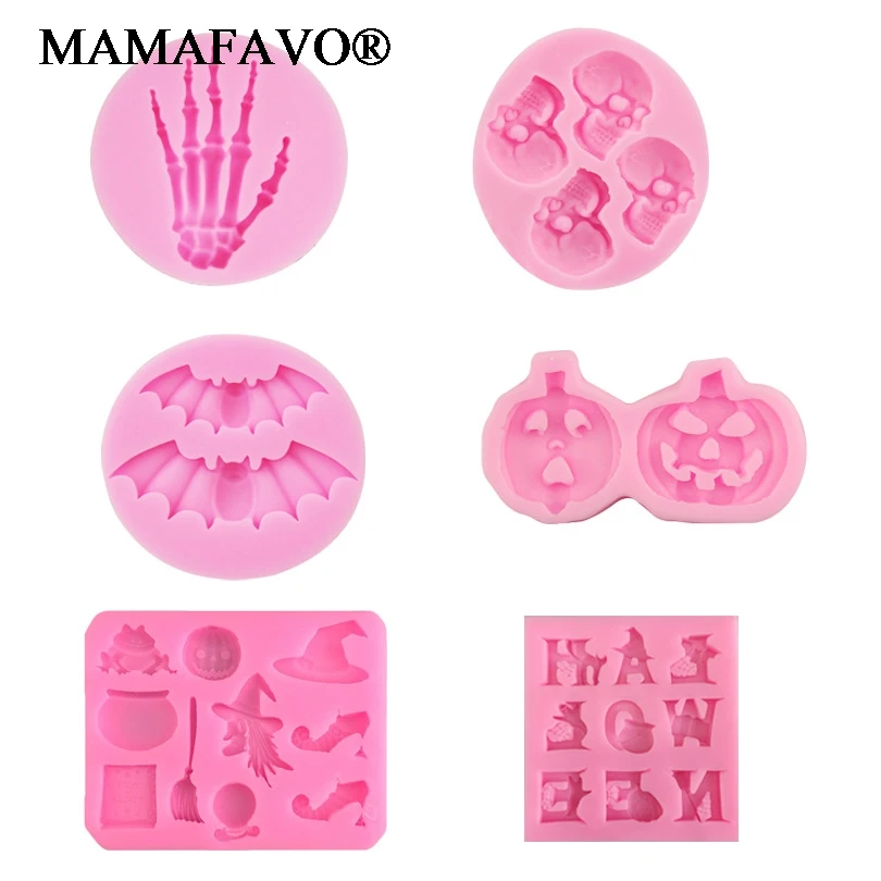 Platinum grade odorless Silicone Molds Halloween and Christmas Skull Coffins and Skeletons Fondant Mould Chocolate Mould Gypsum