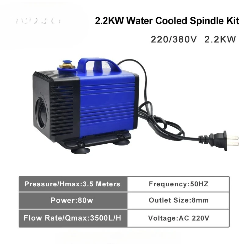 Motor Kit 24000rpm High Frequency 220v/380v Wood Working SpindleER20 2.2KW Water Cooled Spindle Cnc Router HQD Spindle