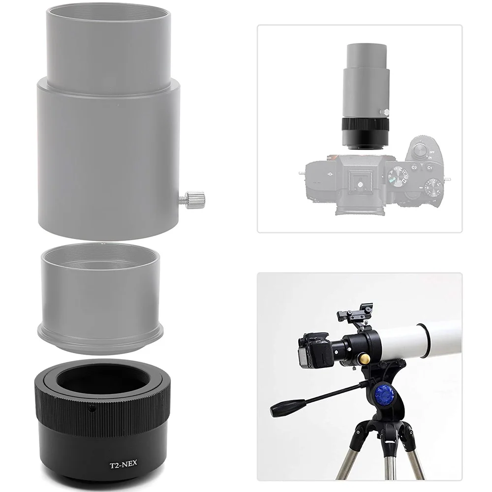 T2-NEX for T2 (M42x0.75) mount - Sony E FE Mount Adapter Ring T2-E T-E T2-FE for A1 A7 A9 A6000 NEX ZVE etc. for Telescope