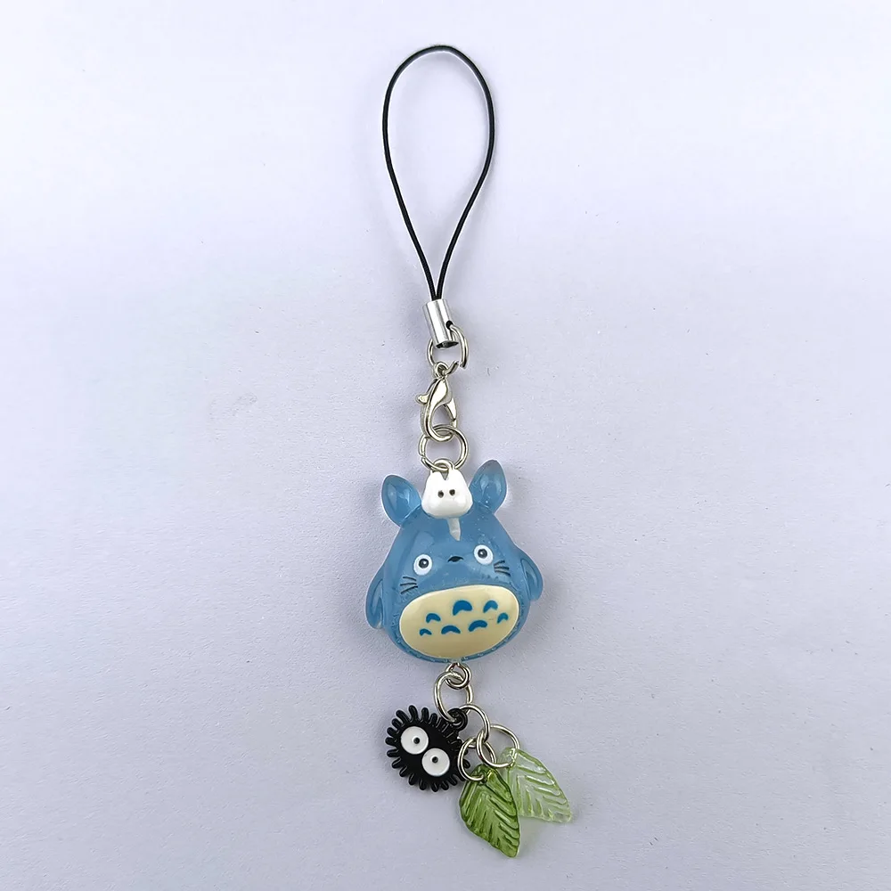 Llavero de Teléfono Kawaii con Animal Azul Totoro, Colgante de Gato Anime del Bosque, Accesorios de Cosplay Hechos a Mano, Regalo Y2K