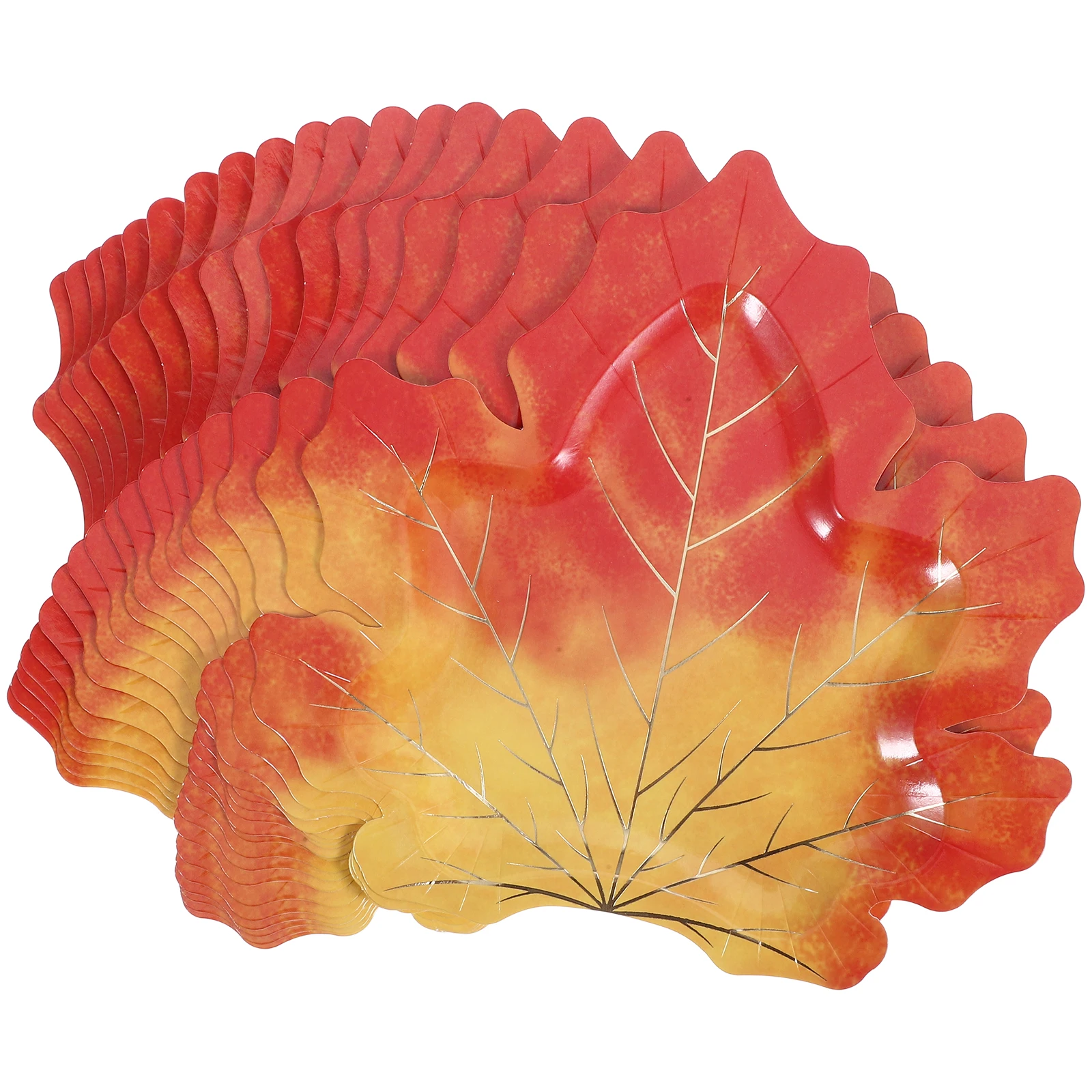 

20Pcs Maple Leaf Paper Plates Fall Disposable Autumn for Thanksgiving Party Supplies Dinner Cake Dessert