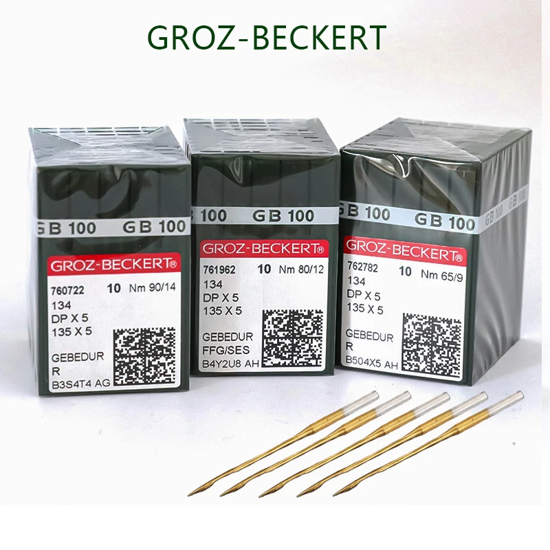 100 szt. Igły do ​​maszyn do szycia GROZ-BECKERT DPX5 135X5 GEBEDUR żaroodporna igła tytanowa do maszyny do przypinania dziurek