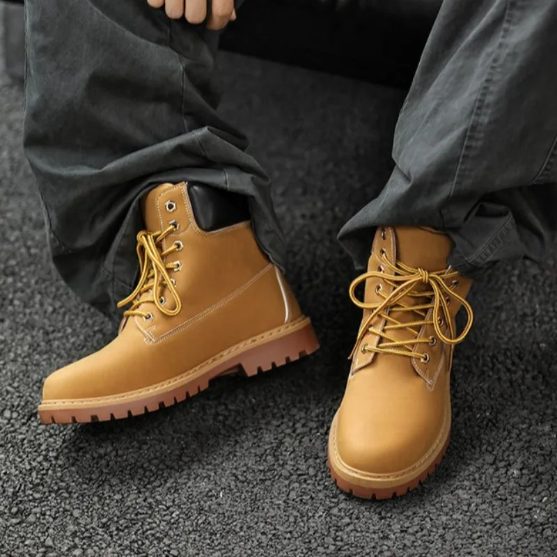 Fashionable Classic Men's Boots Trend Thick Sole Casual Men's Shoes Comfortable Breathable High-top Man's Shoes Botas Para Mujer