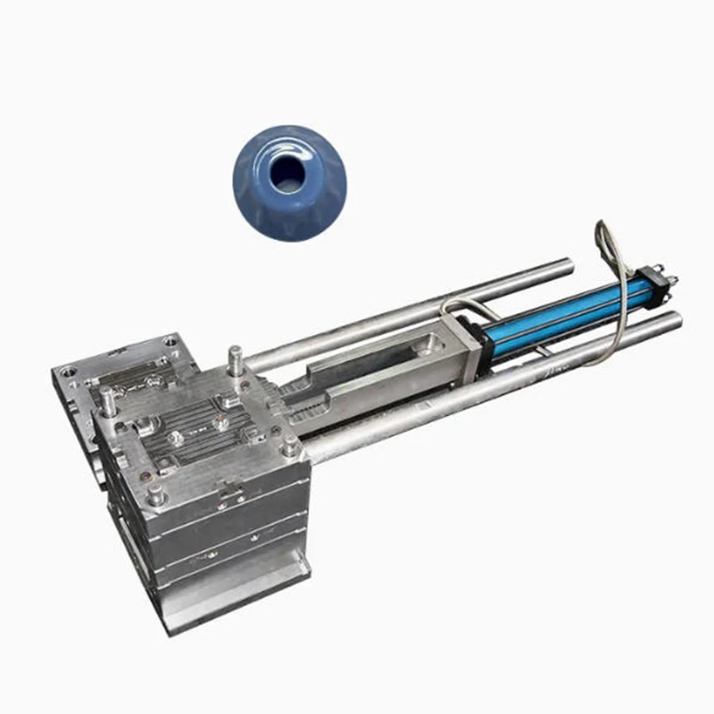 قالب حقن بلاستيكي مخصص قالب بلاستيكي عالي الدقة يفتح أنابيب سائلة تركيبات ملولبة بلاستيكية زرقاء