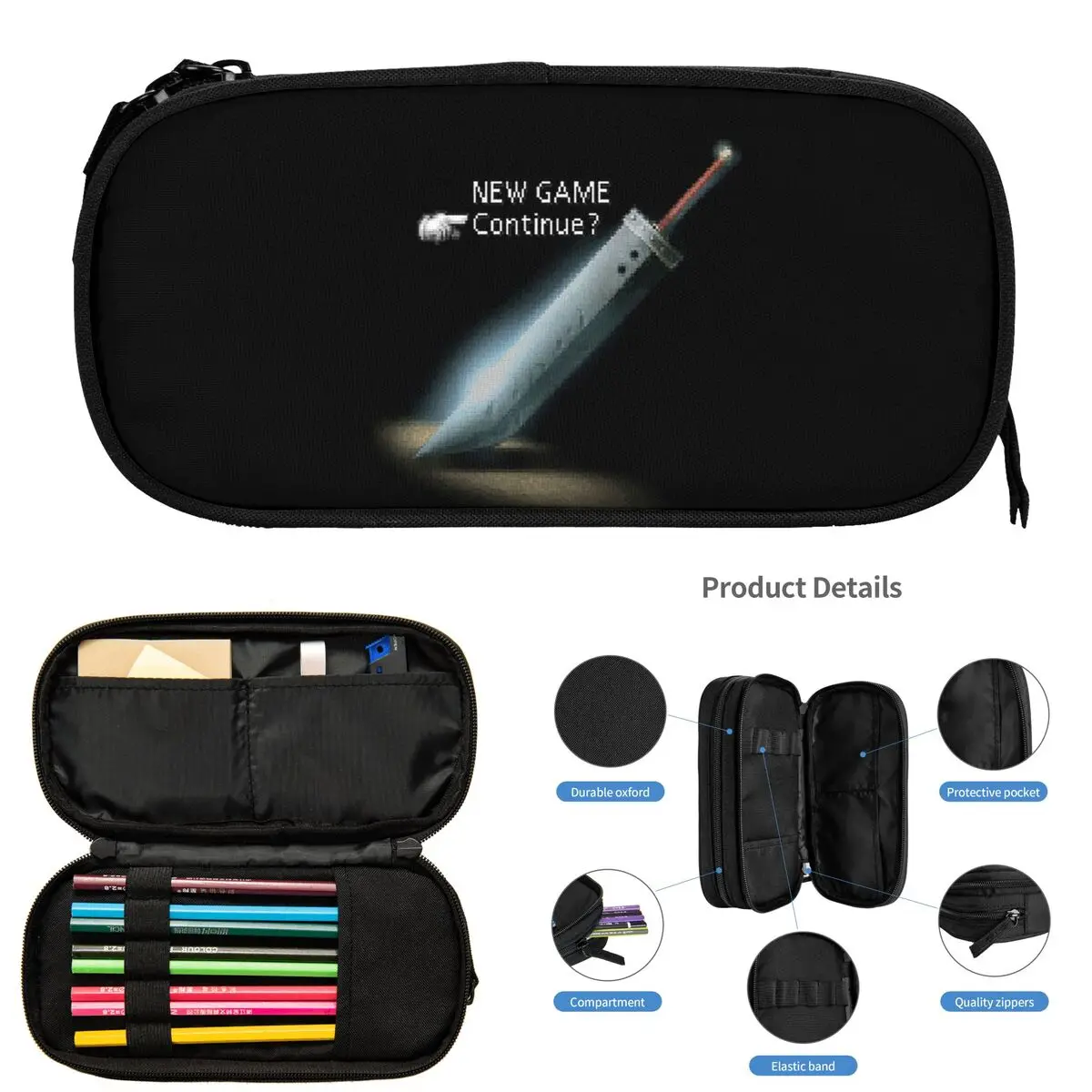 ファイナルファンタジー鉛筆ケース学生ギフト用ペンボックス鉛筆バッグ大容量鉛筆ポーチペンホルダー