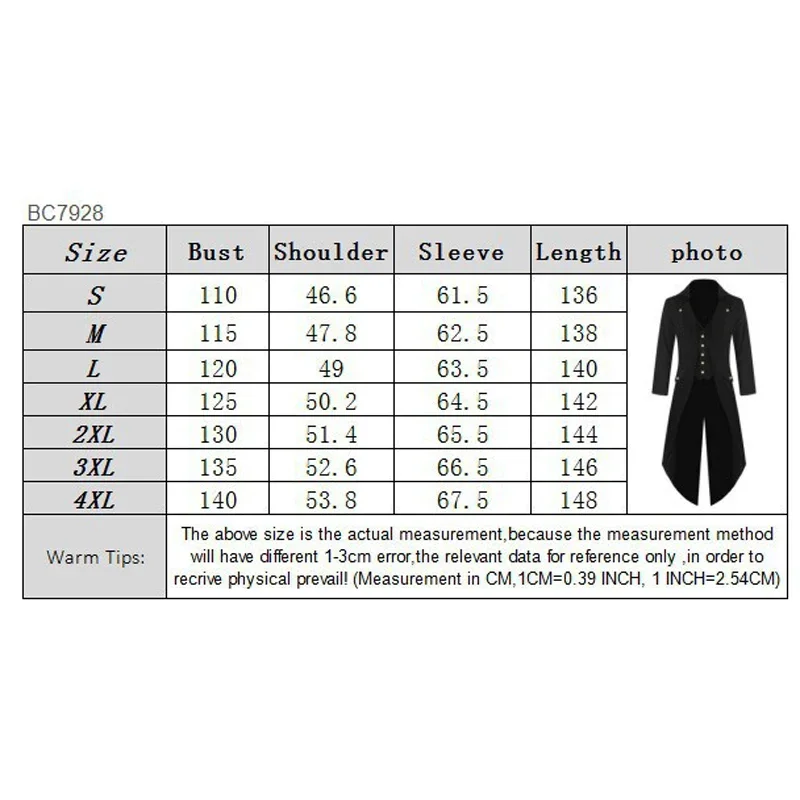Plus Size 5XL Man Medieval Steampunk Costume Vintage Tailcoat Jacket Gothic Magician Ringmaster Coat With Magic Hat