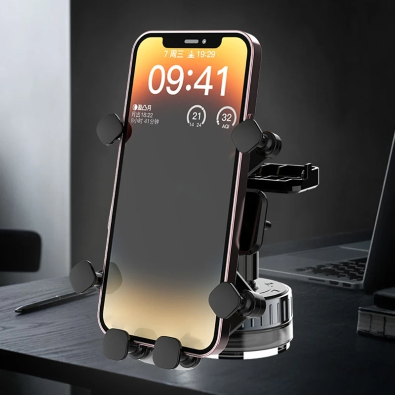 Car Dashboard Phone Holder with Secure Vacuum Suction & Full 360 Degree Rotation Capability For Safe Driving Experience D2RC