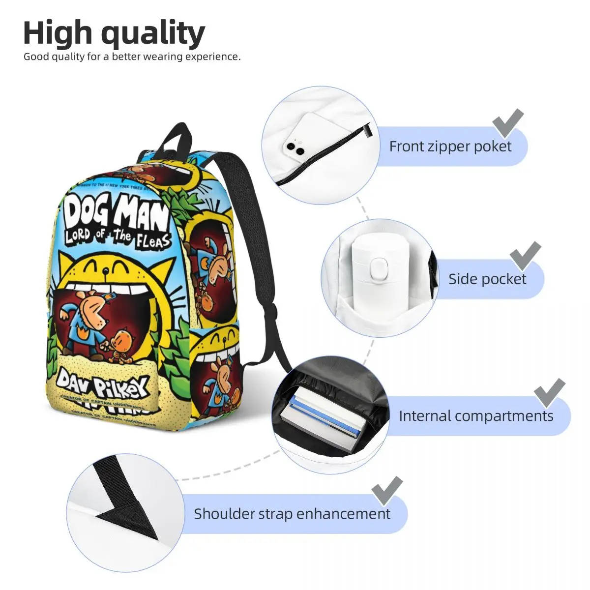 Dogman Cool Manga Comic Backpack for Men Women Teenage Student Business Daypack Dog Anime College Canvas Bags Durable