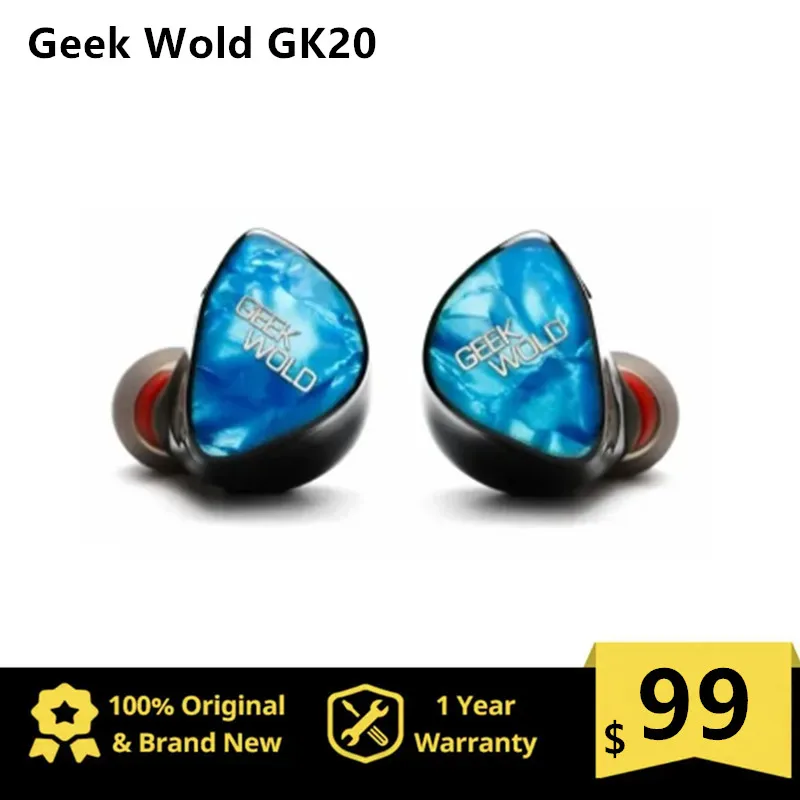 

2023 New Geek Wold GK20 in Ear Earphones IEMs 3BA + 2DD + 2PZT Hybrid Driver Hifi Earbuds Wired Headphones S12 GK100 Timeless