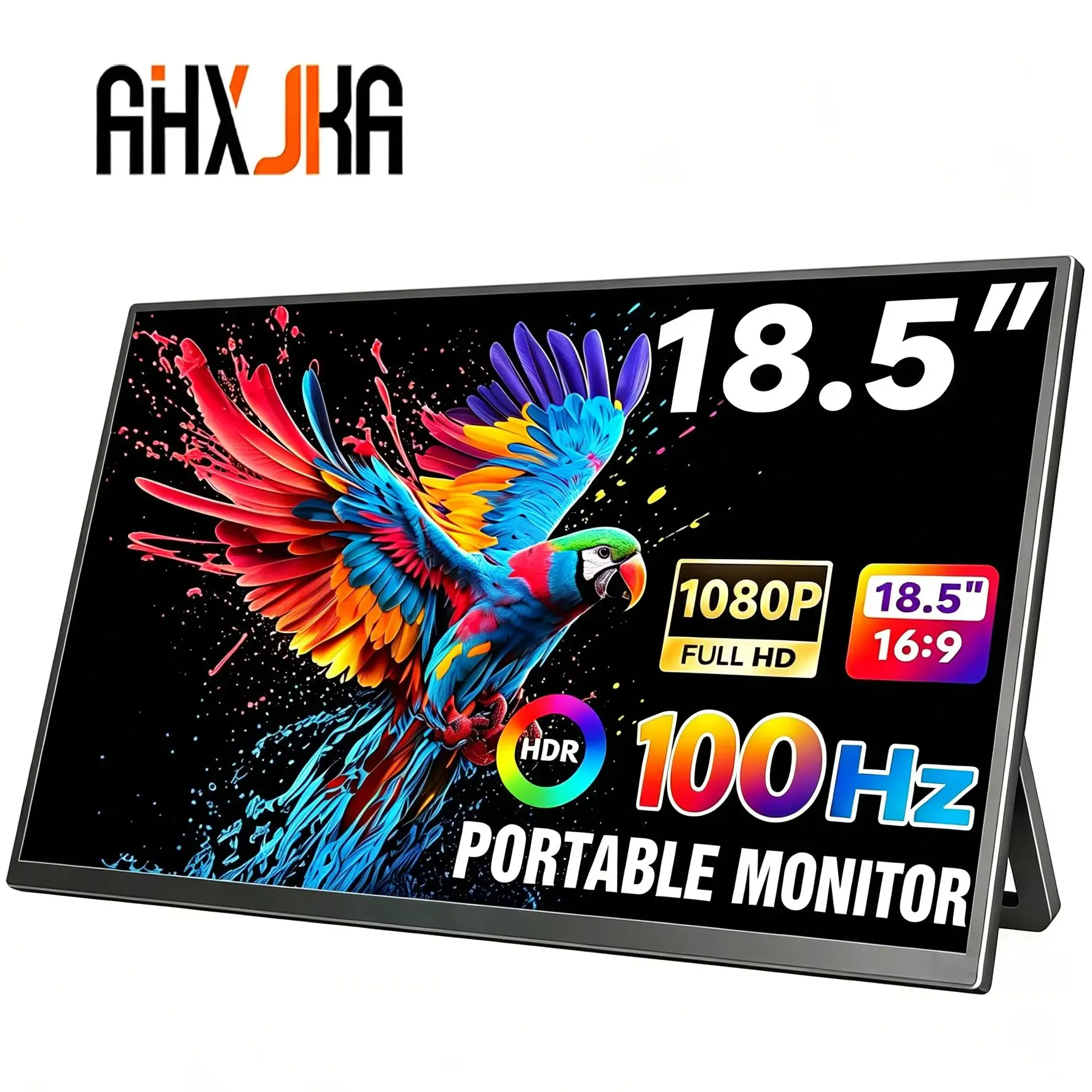 

AHXJKA 18.5 Inch 100HZ Portable Monitors 1920*1080P FHD IPS With Type-C Mini HDMI For Phone Laptop XBox PS4/5 Mac PC Switch