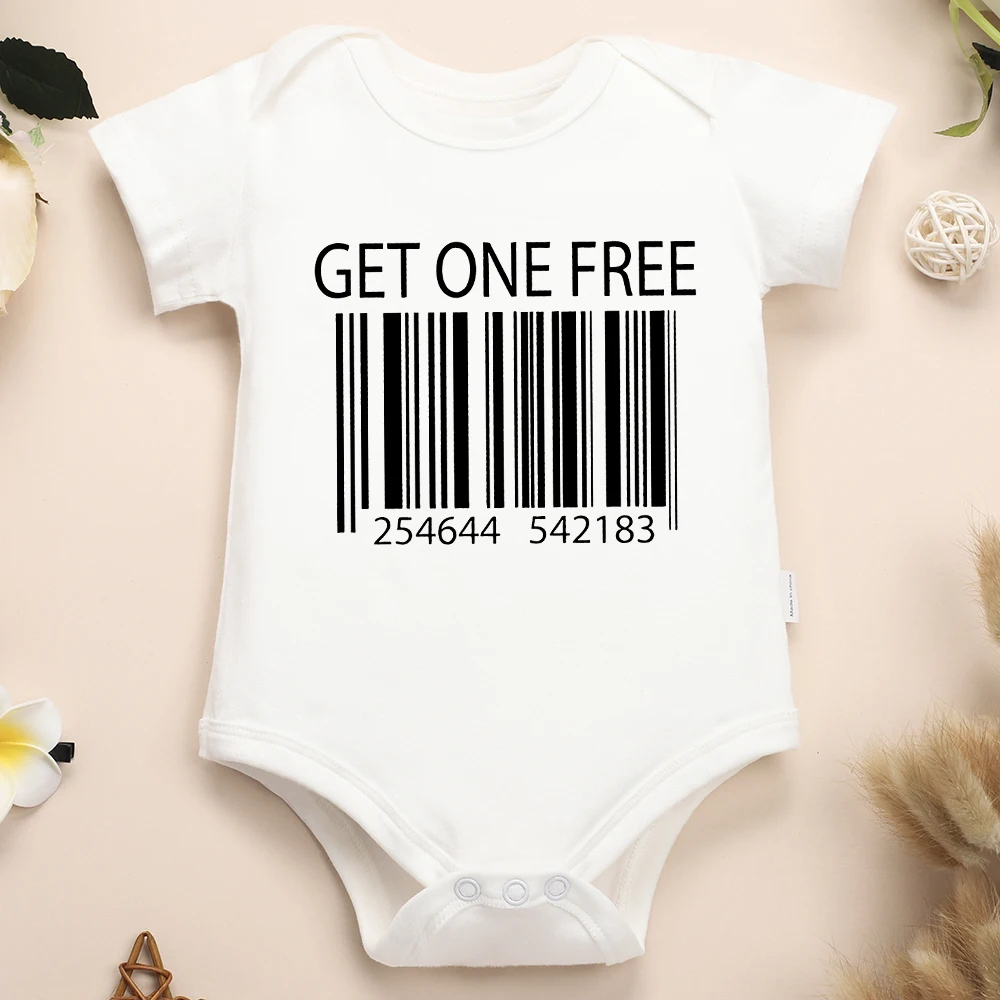 Buy One Get One Free Twins Fun Cute Baby Boys Bodysuits Summer Short Sleeve Cotton Newborn Girls Clothes High Quality Dropship