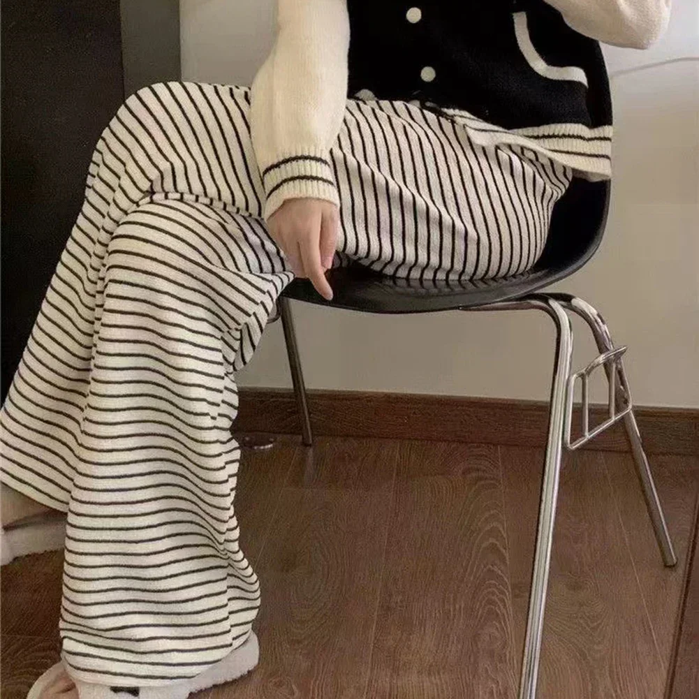 Hot Stylish Comfy Fashion Commuting Women Pants Trousers Female Streetwear Stripe Drawstring Size Homewear