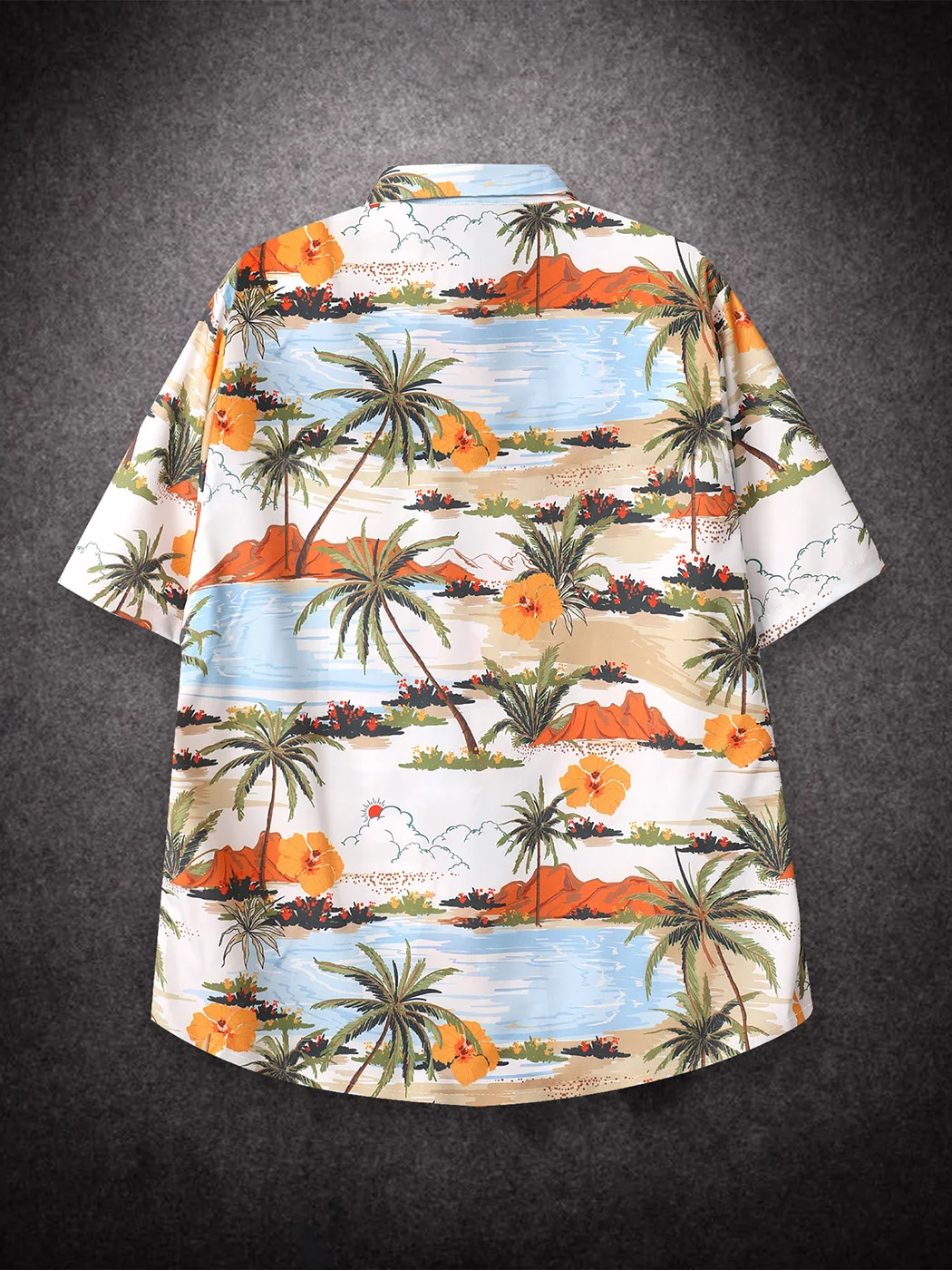 Oversized Loose Short Sleeve Coconut Print Hawaii Beach Summer Men Shirt Student Couples Fashion Casual Mens Clothing Trends