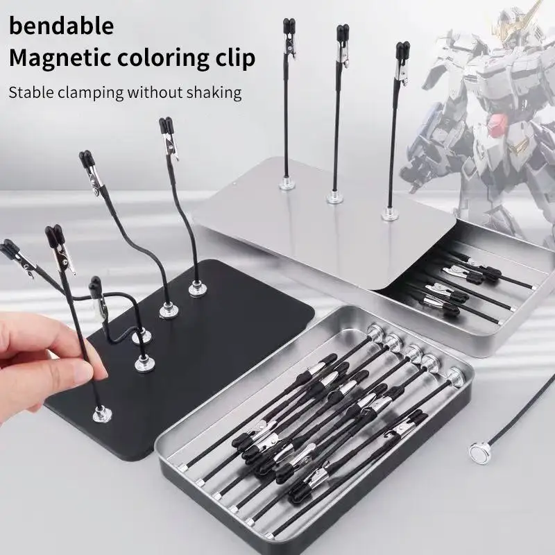 10/12PCS Third Hand With Strong Magnetic Base Flexible Arms PCB Holder For Electronics Repair – Alligator Clip Welding Tool