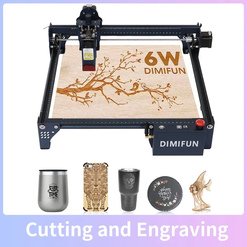 DM6 Laser Engraving Machine for Beginners - 60W Cutter with Phone Connection, DIY Kit for Woodworking and Metal Engraving