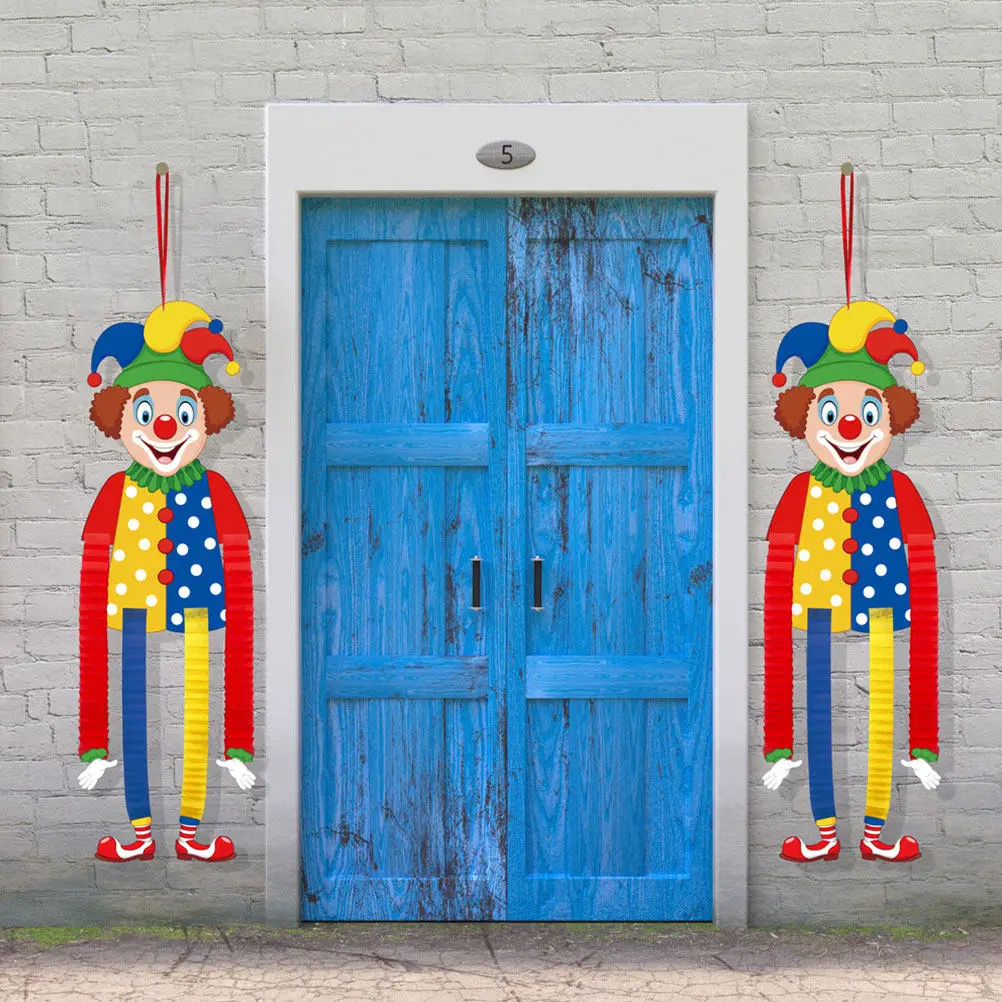 2Pcs Long Clown Carnival Wall Decorations Vibrant Color Honeycomb Paper Hanging Party Supplies for Circus Theme Events Anywhere