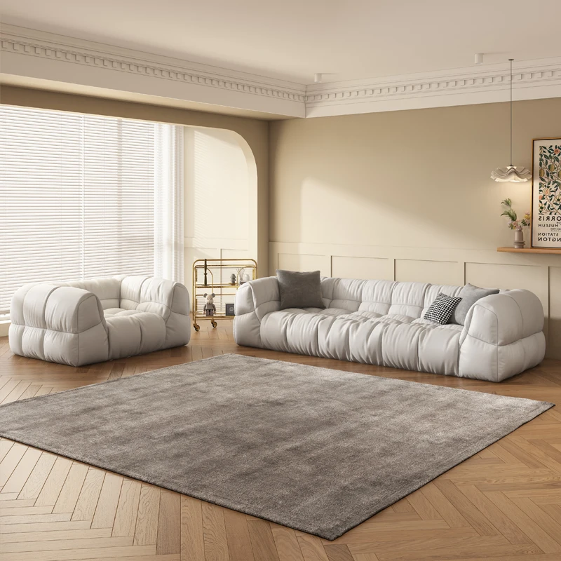 modern  sofa  minimalist French puff three four five people concubine straight