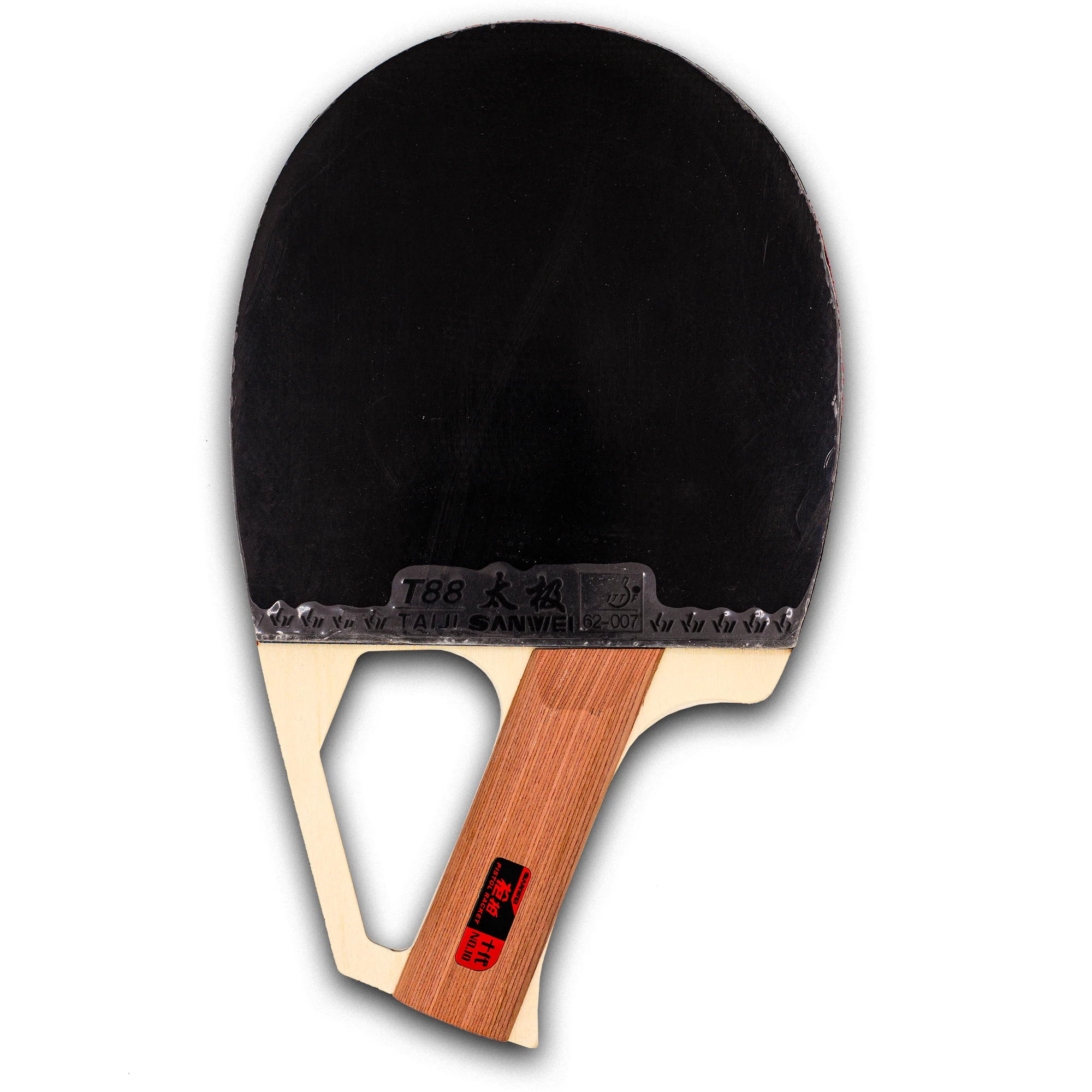 Sanwei 10th Pistol Racket Pre-Assemble Bat Sports Table Tennis Equipment for Competitive Play