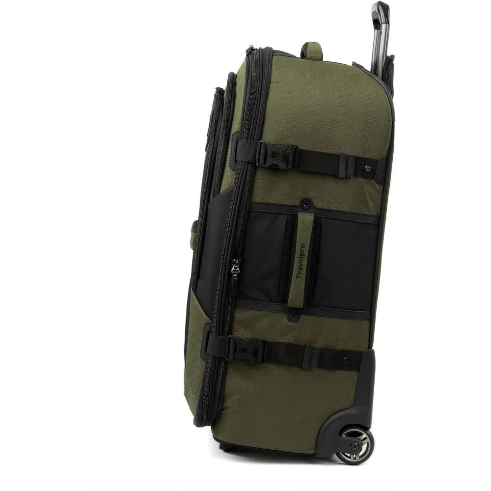 Two-Piece Softside Expandable Luggage Set - Adult Unisex Olive/Black Rollaboard with 22 and 28 Inch Options